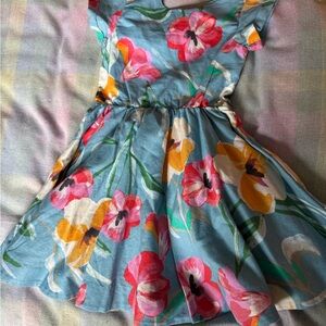 NEW Tea Collection Floral Kids Dress in Blue and Pink size 5